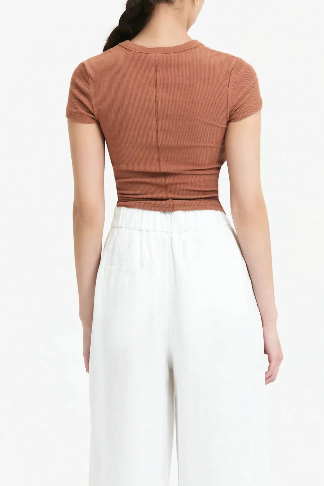 Nude lucy monroe organic rib tee - terracotta