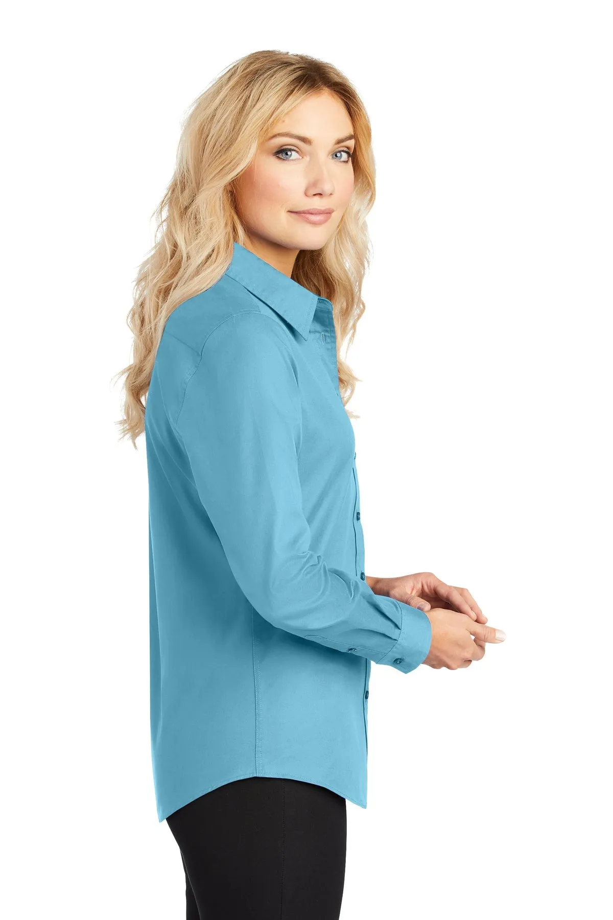 Port Authority Ladies Branded Easy Care Shirts, Maui Blue