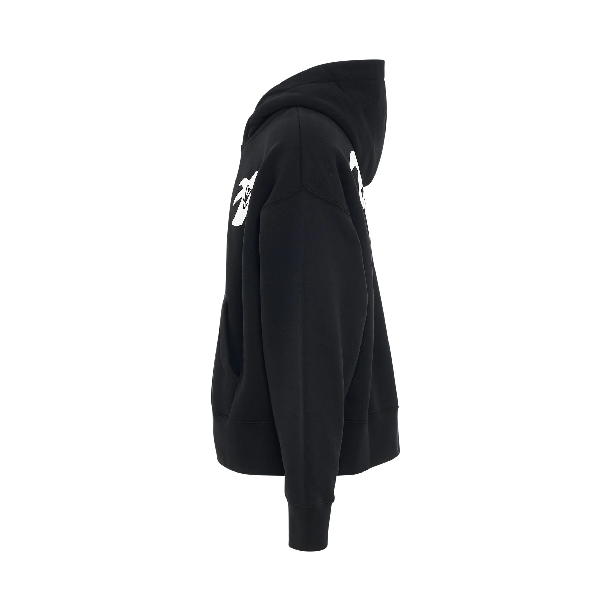 "Hunter" Logo Zipped Hoodie in Black