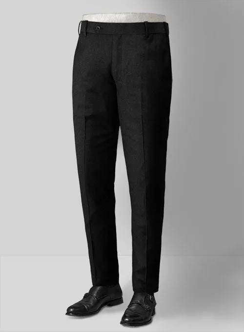 Reda Flannel Black Wool Pants