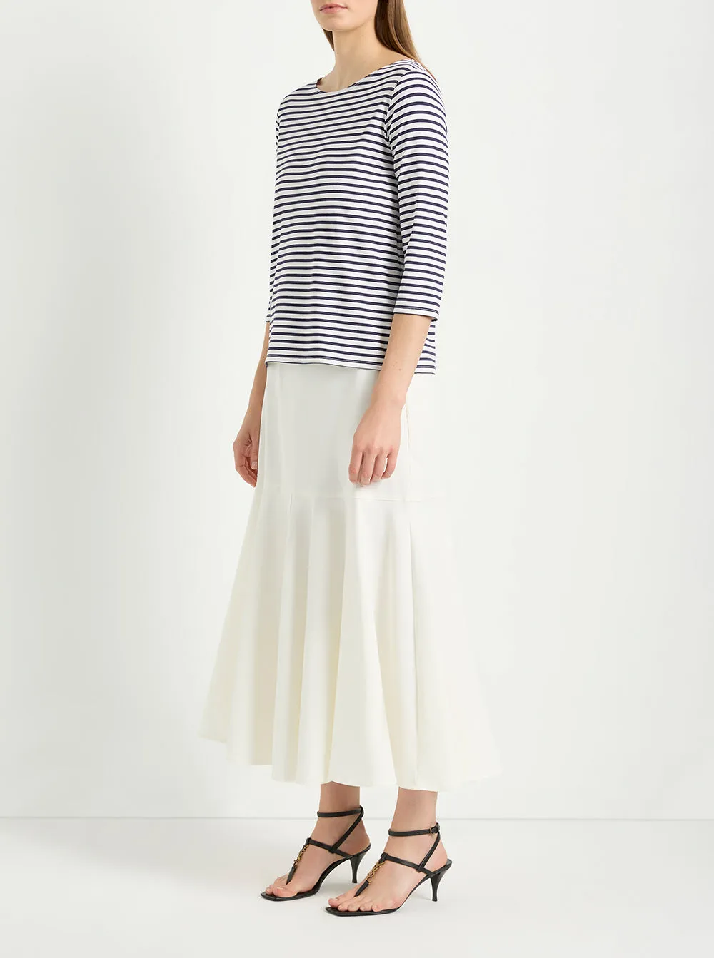 Relaxed Boat Neck - Sapphire/White Straw Stripe