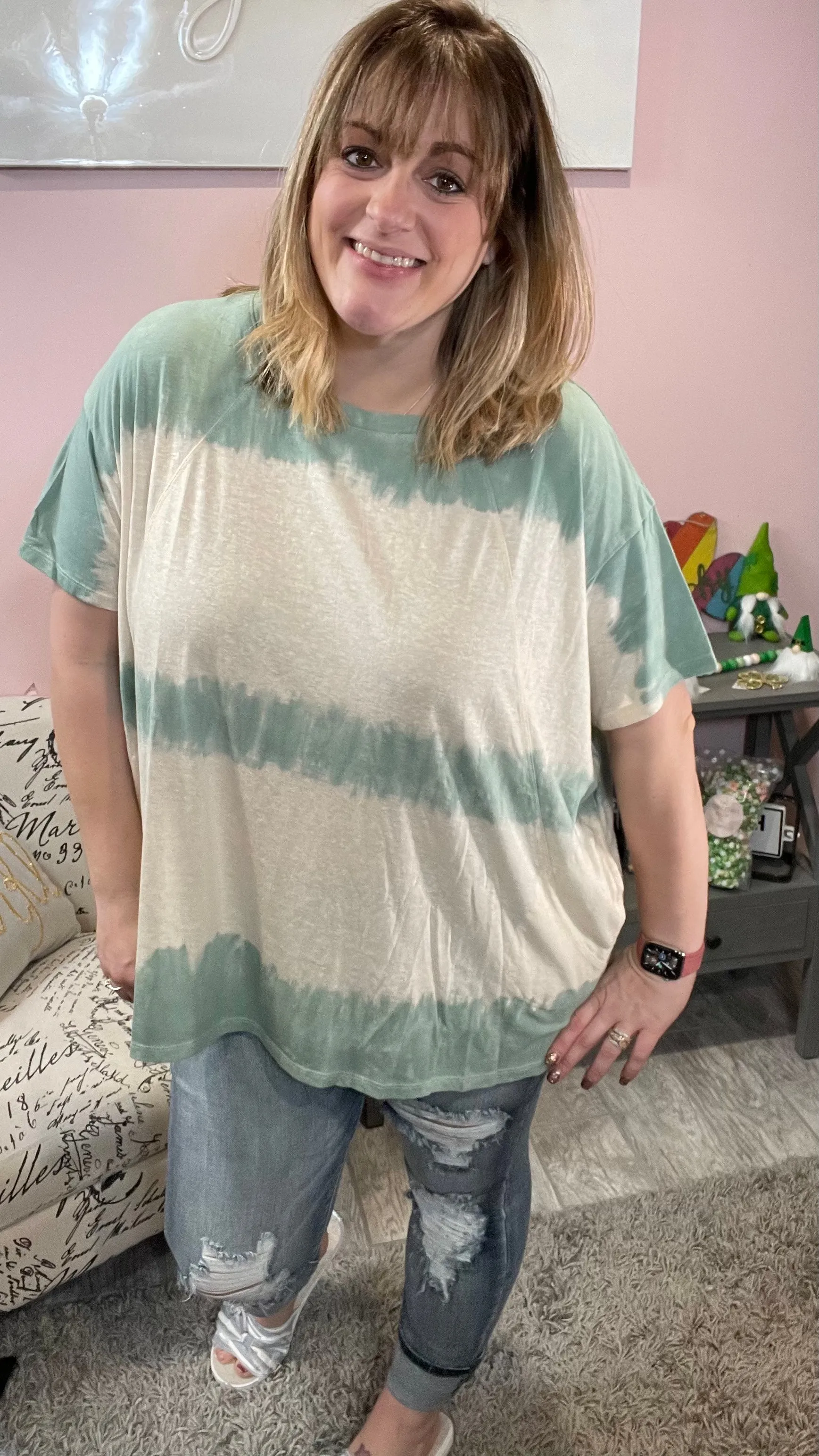 Relaxed Fit Wave Washed Tunic