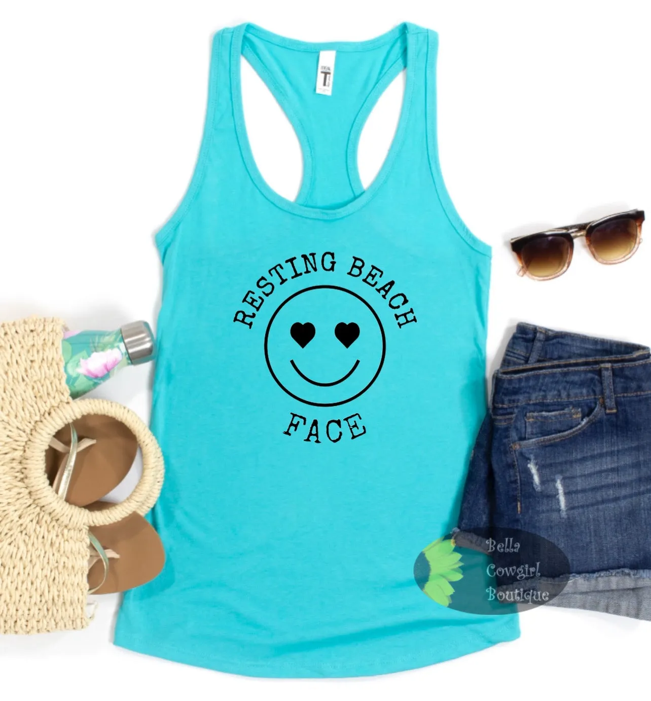 Resting Beach Face Women's Tank Top