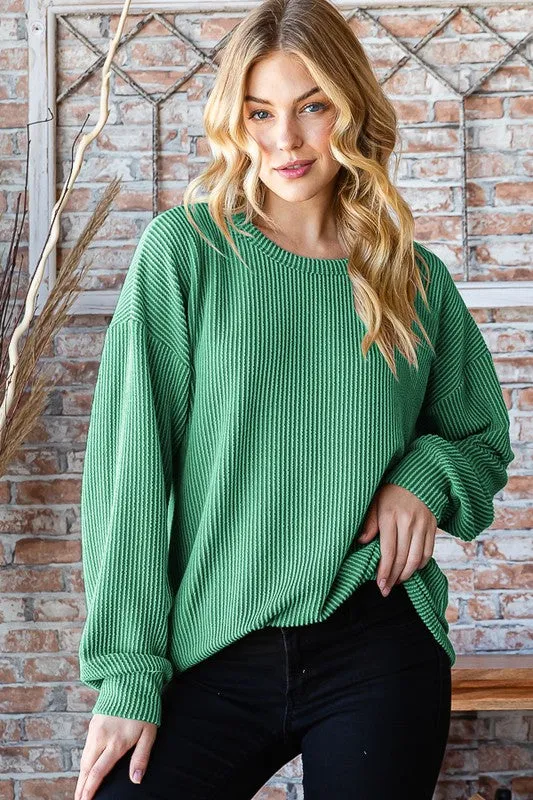 Ribbed Crew Neck Tops - 3 colors! - FINAL SALE