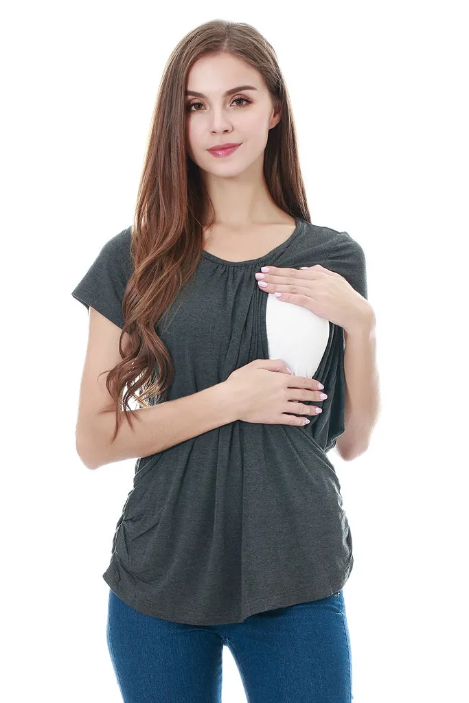 Smallshow Short Sleeve Maternity Nursing Tops