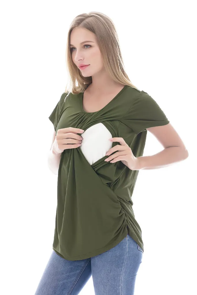 Smallshow Short Sleeve Maternity Nursing Tops