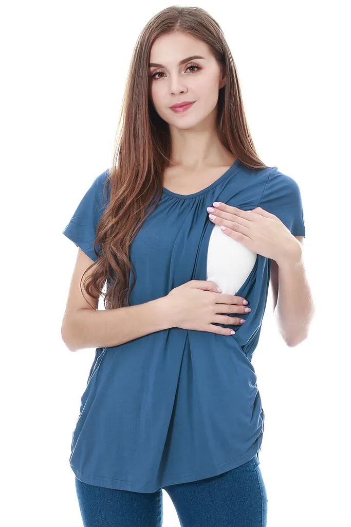 Smallshow Short Sleeve Maternity Nursing Tops