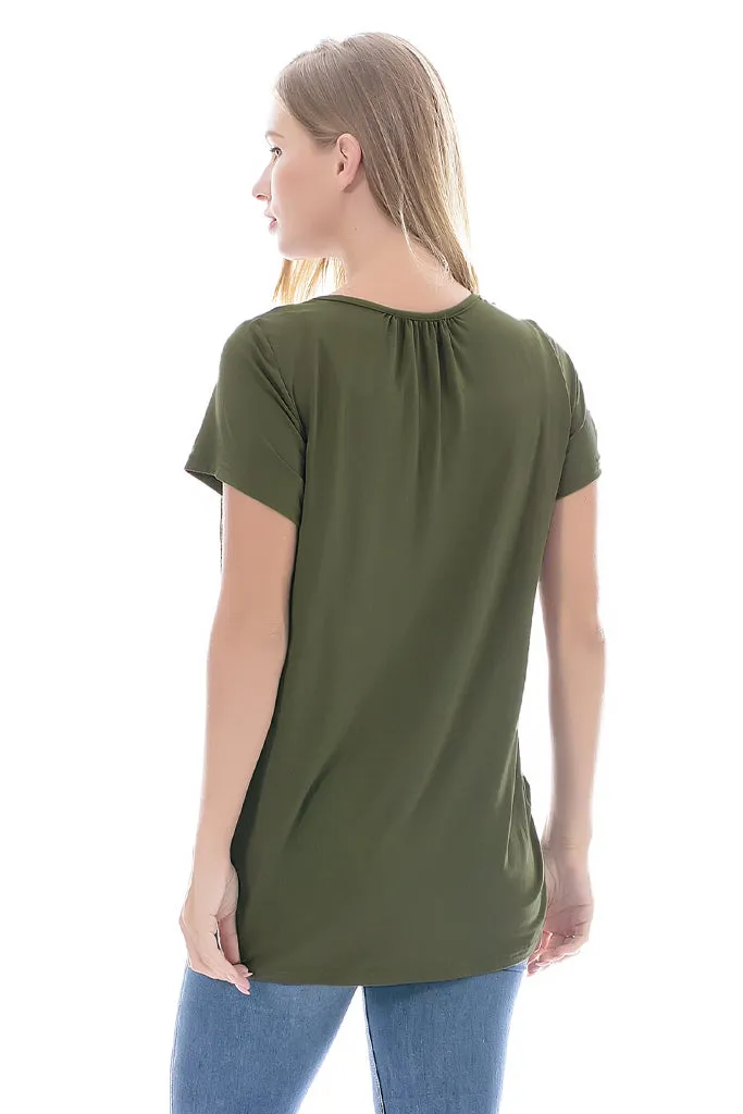 Smallshow Short Sleeve Maternity Nursing Tops