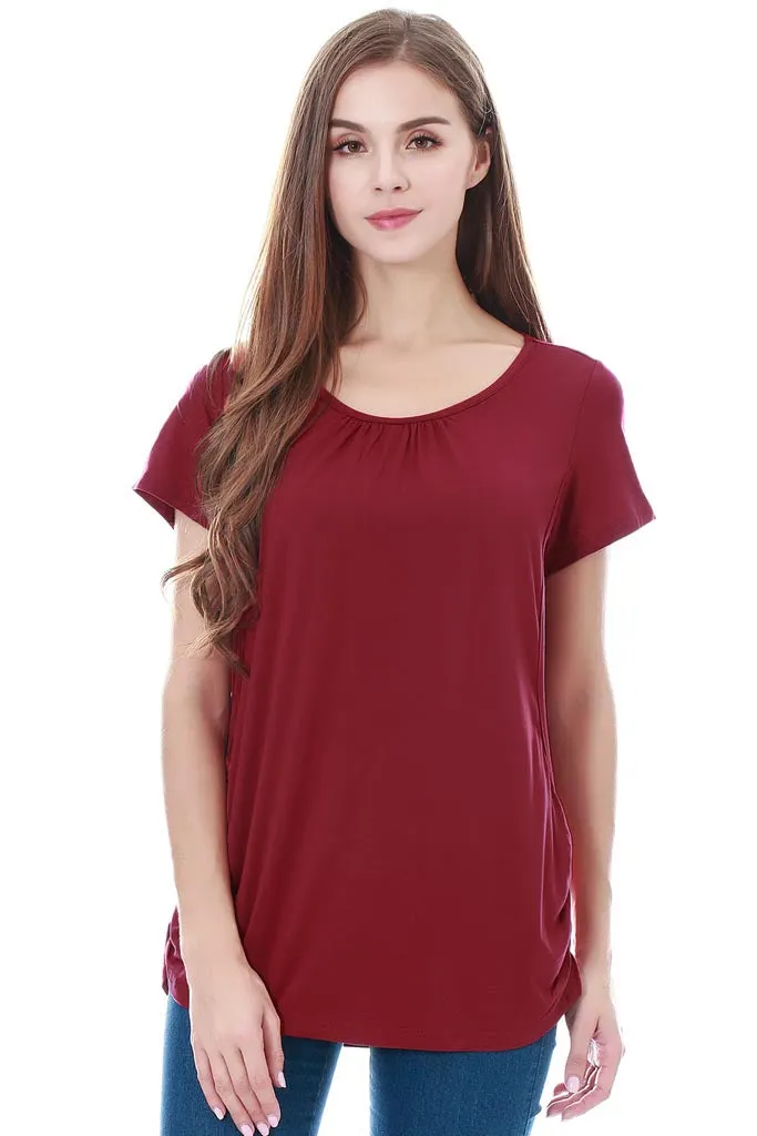 Smallshow Short Sleeve Maternity Nursing Tops