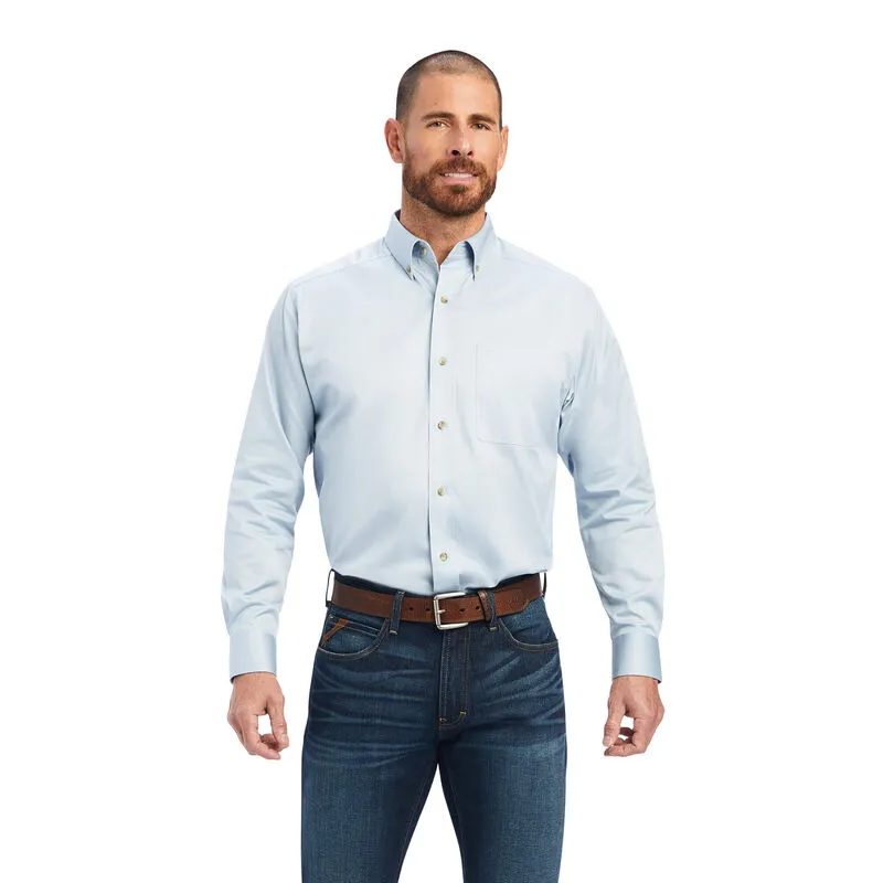 Solid Twill Blue Mens Ariat Shirt