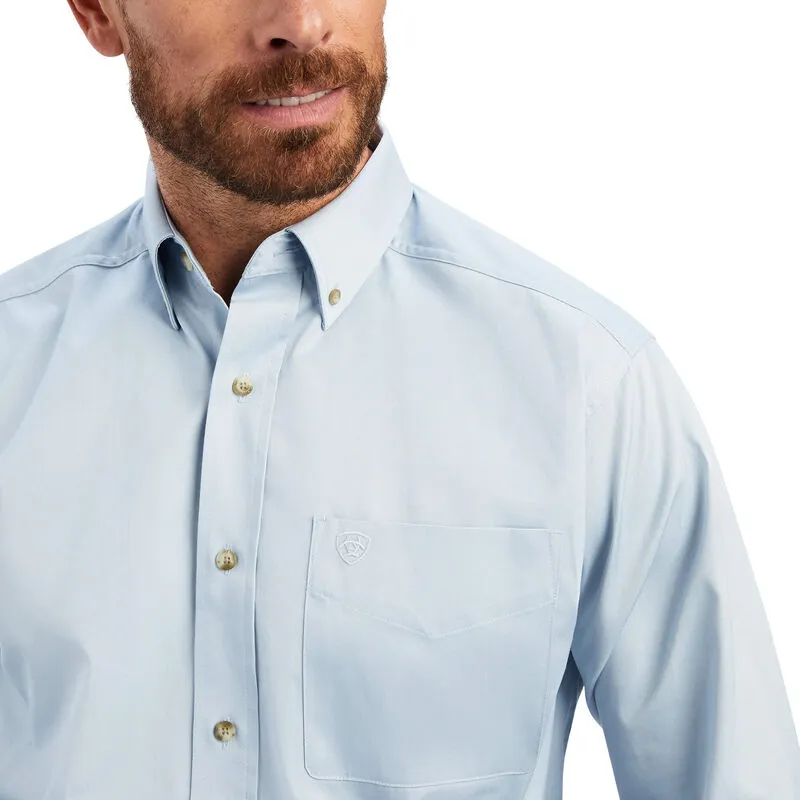 Solid Twill Blue Mens Ariat Shirt