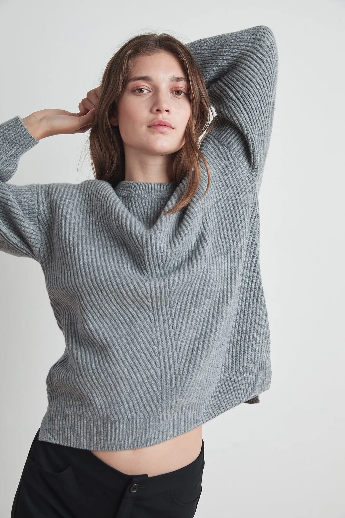 SOPHIE WOOL CASHMERE TEXTURED SWEATER