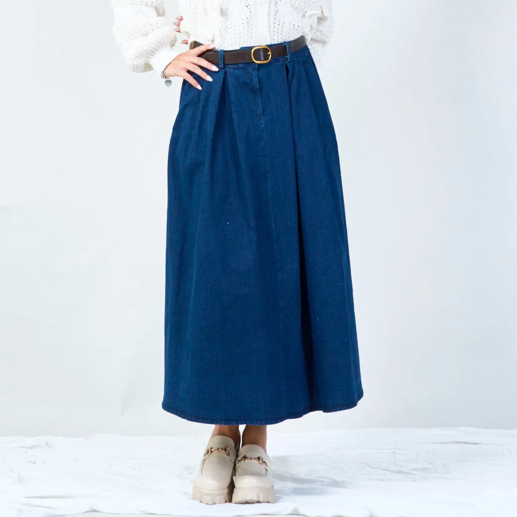 Stylish midi skirt with belt wholesale