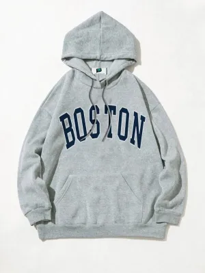 SXV  'BOSTON’ Printed Cool Aesthetic Sweatshirt Hoodie