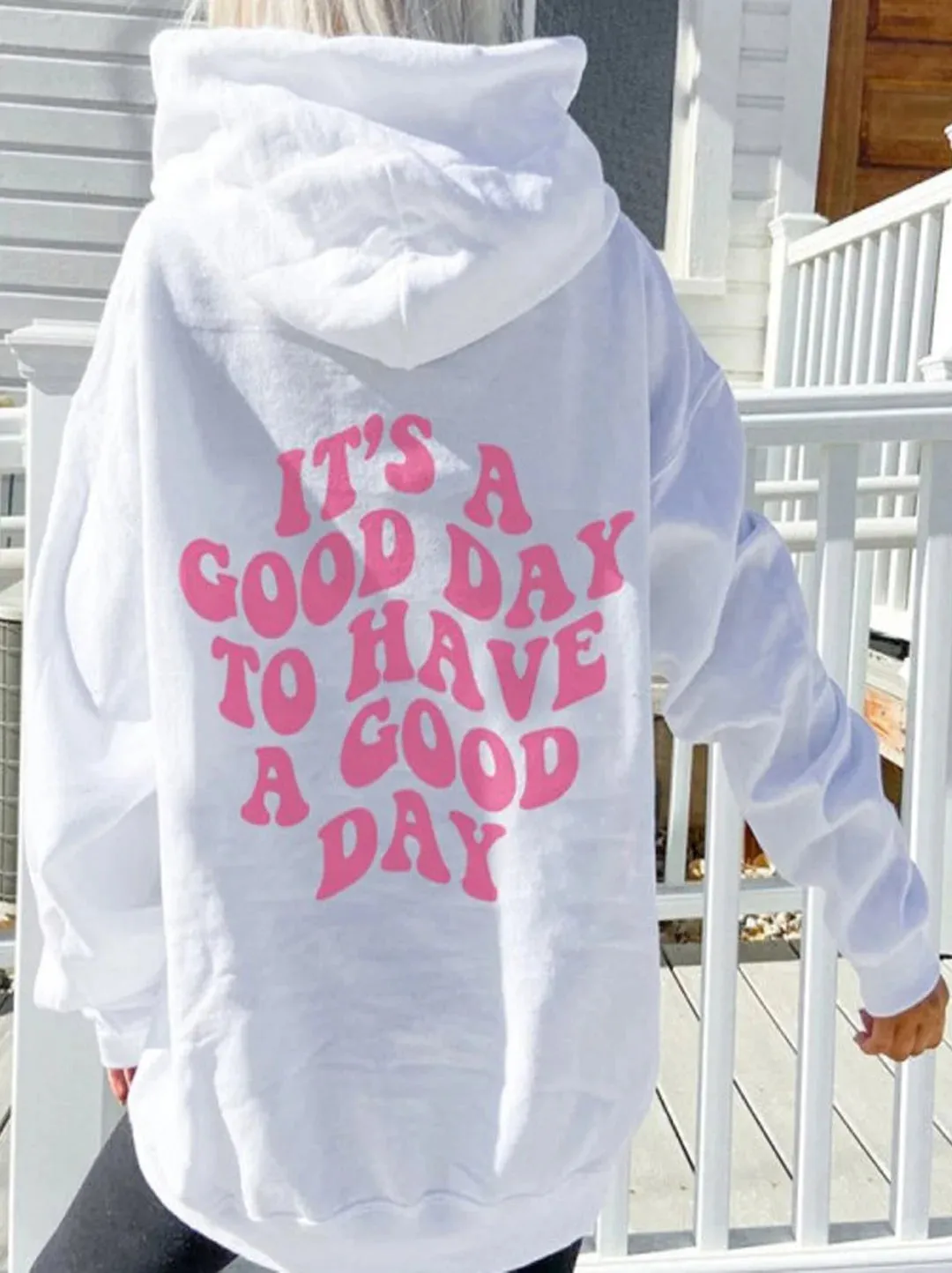 SXV  'its a good day to have a good day (2)’ Printed Cool Aesthetic Sweatshirt Hoodie