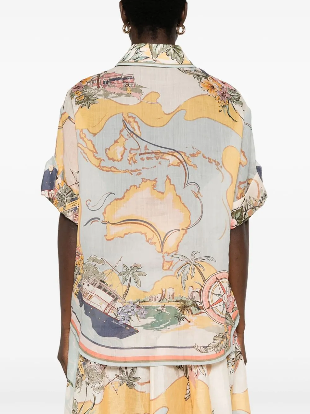 Tallow Relaxed Shirt in Nautical Map