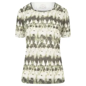 TIGI 14/16 Tribal Print Square Neck Top