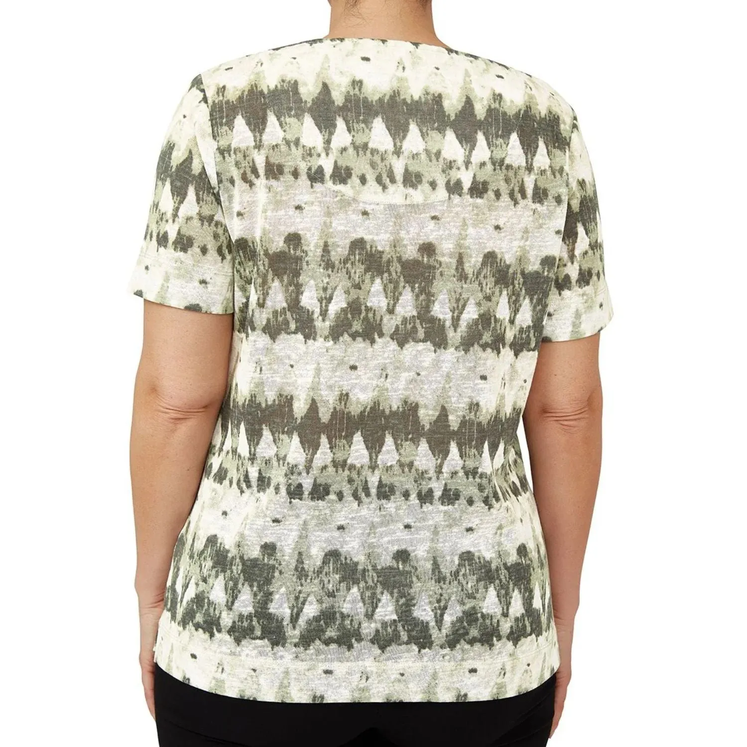 TIGI 14/16 Tribal Print Square Neck Top