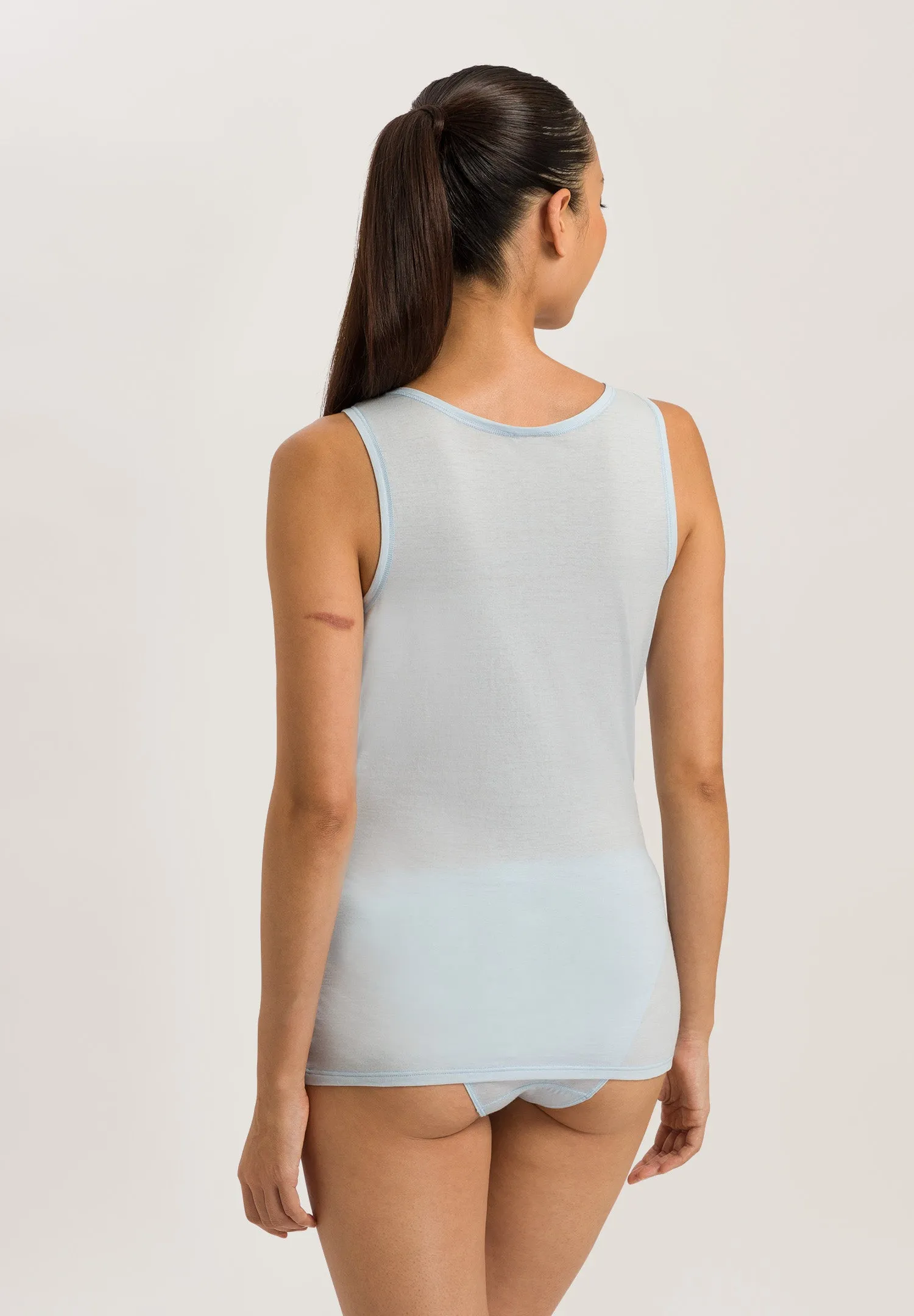 Ultralight Cotton Round Neck Tank Top | Whispering Blue 71821-2503