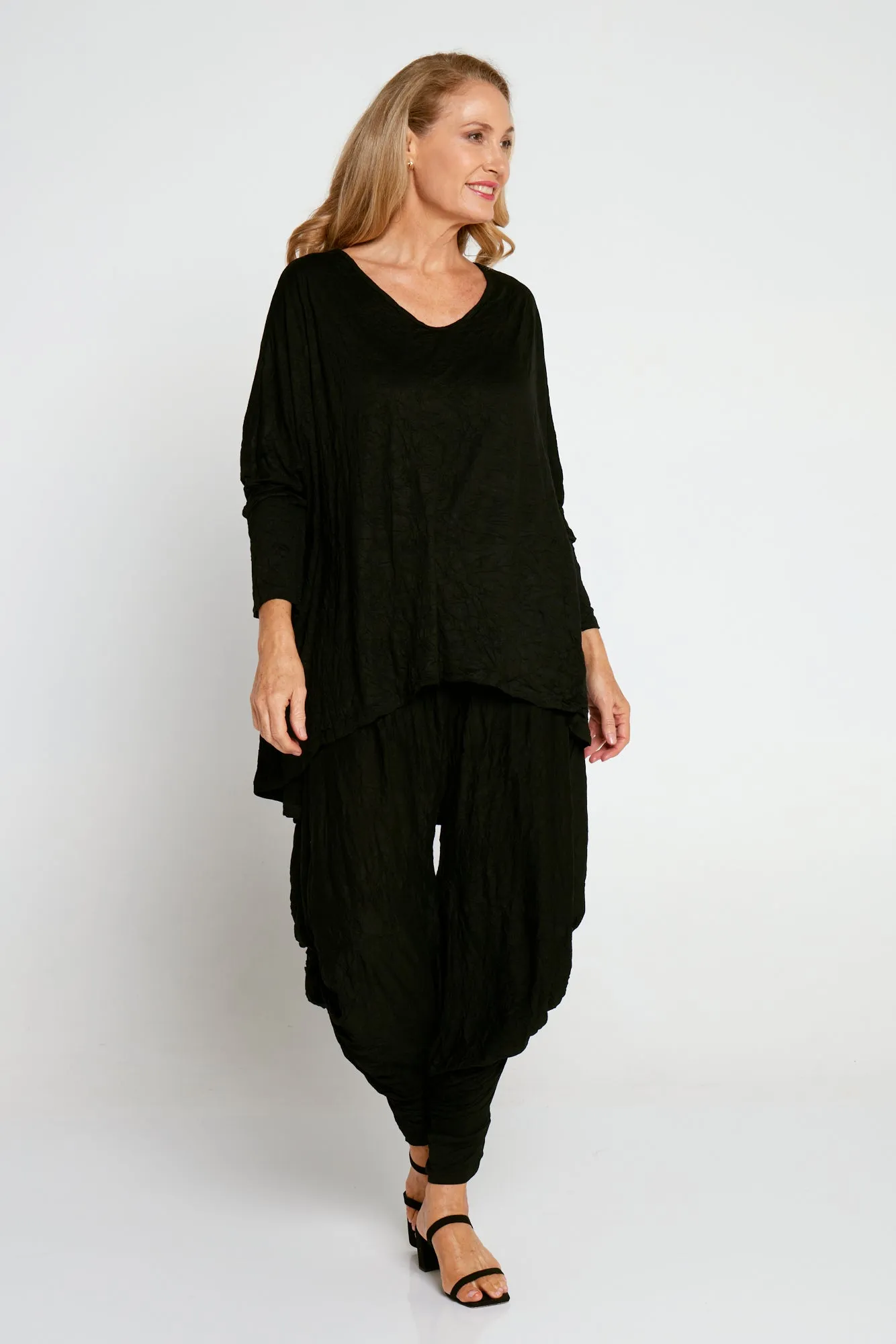 V Neck Celia Top - Black