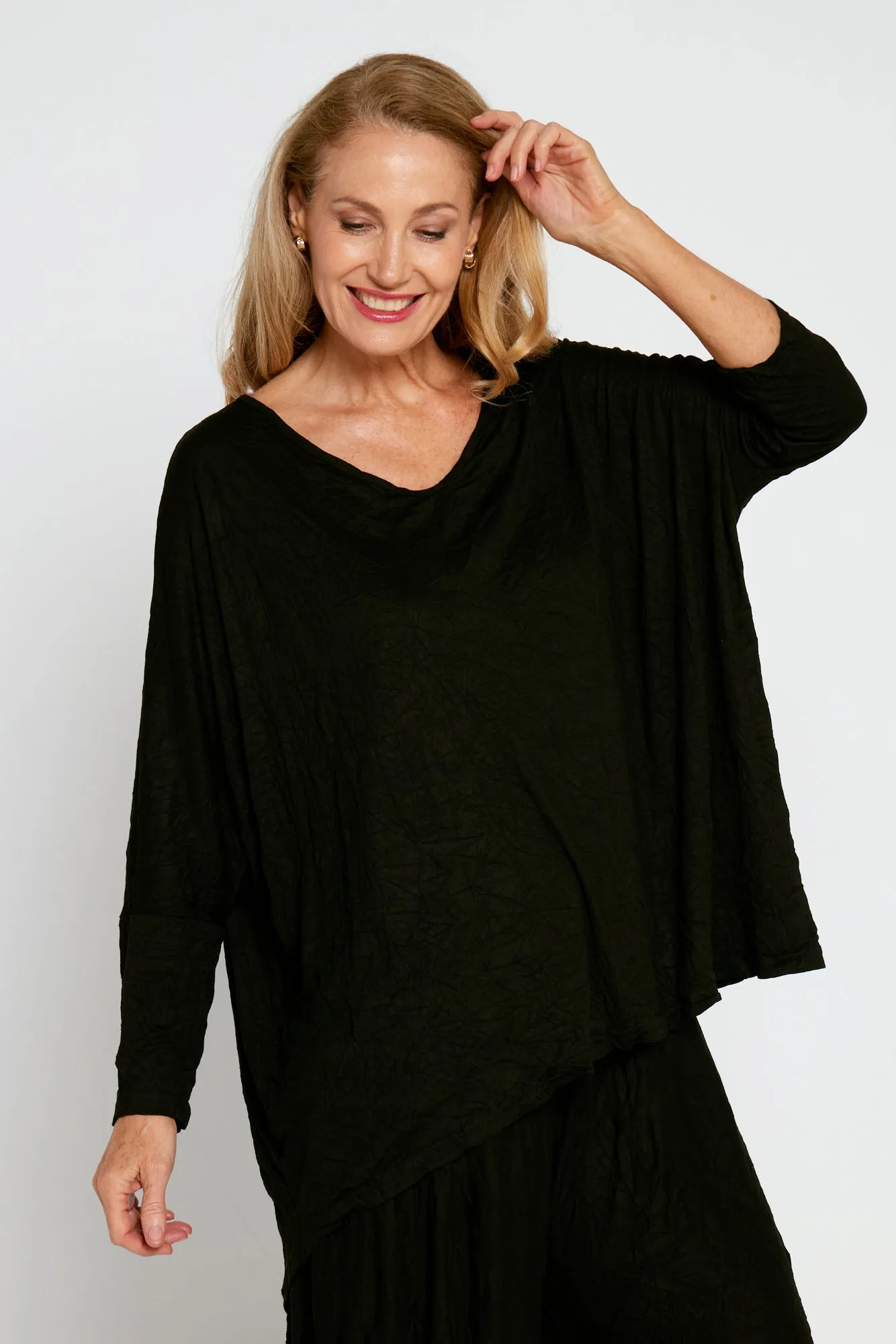 V Neck Celia Top - Black