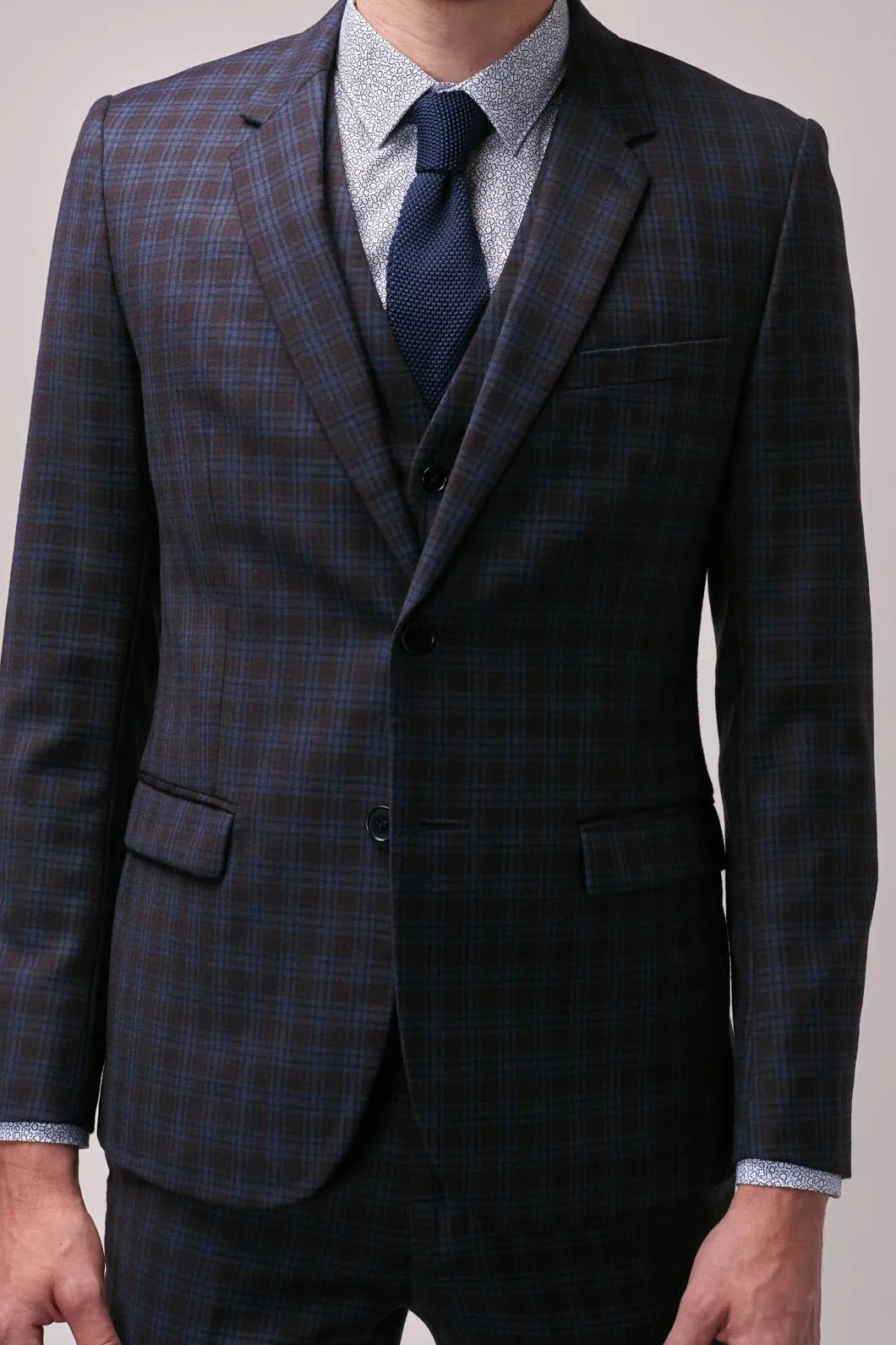 Wine Check Suit Jacket