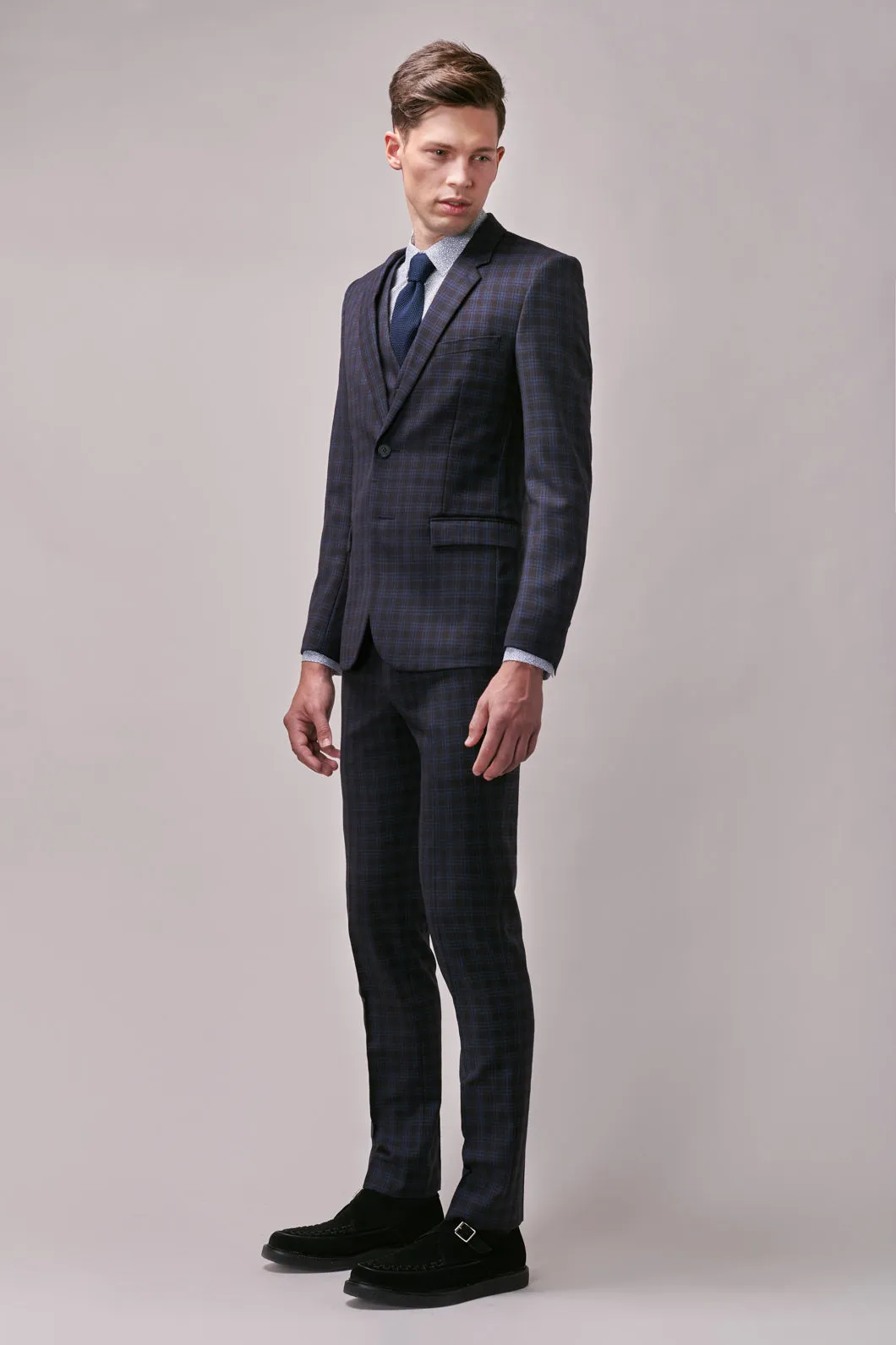 Wine Check Suit Jacket