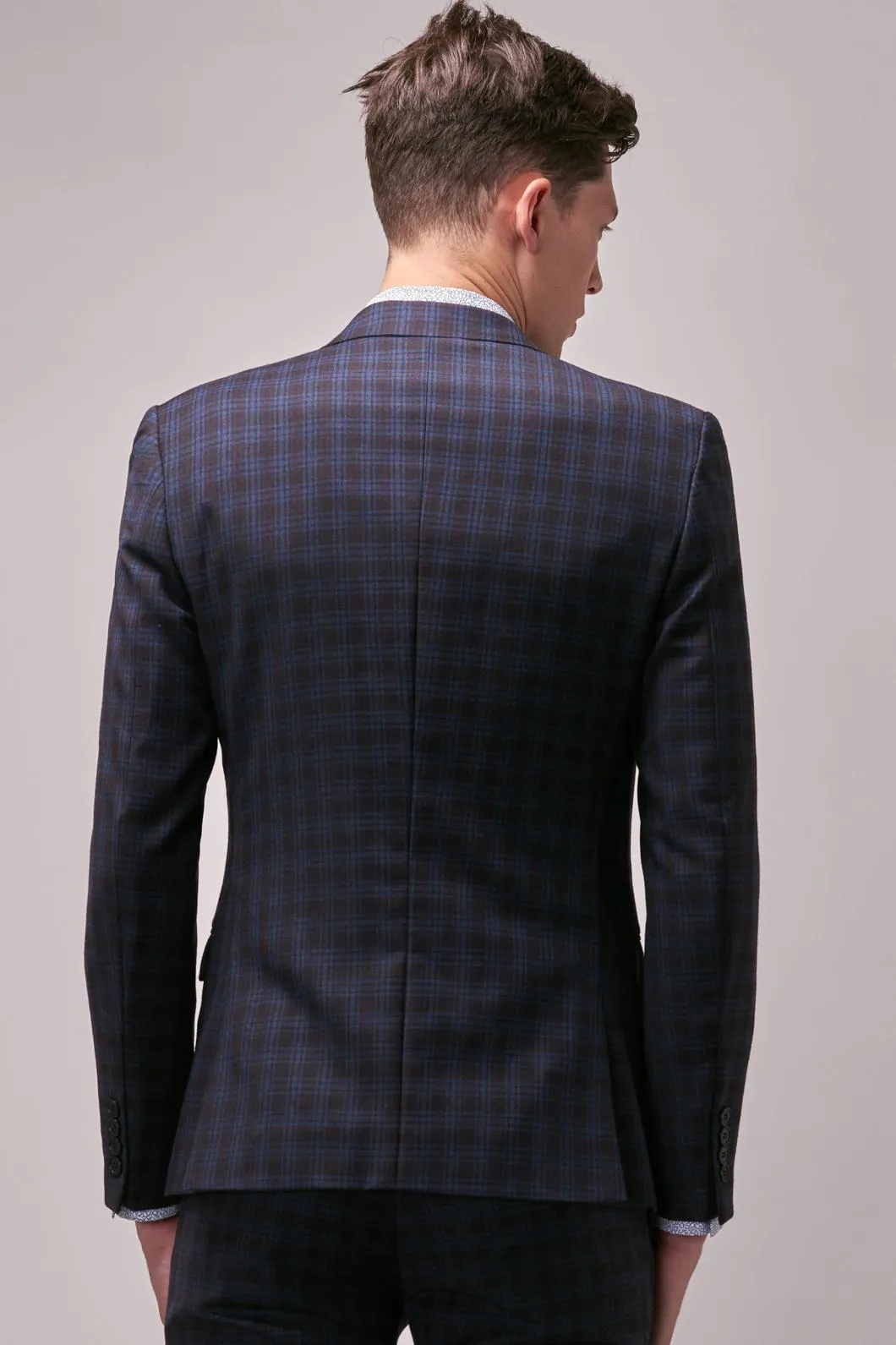 Wine Check Suit Jacket