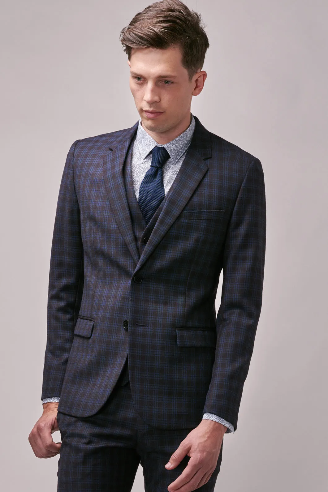 Wine Check Suit Jacket