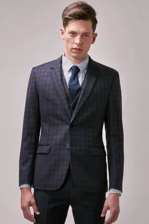 Wine Check Suit Jacket