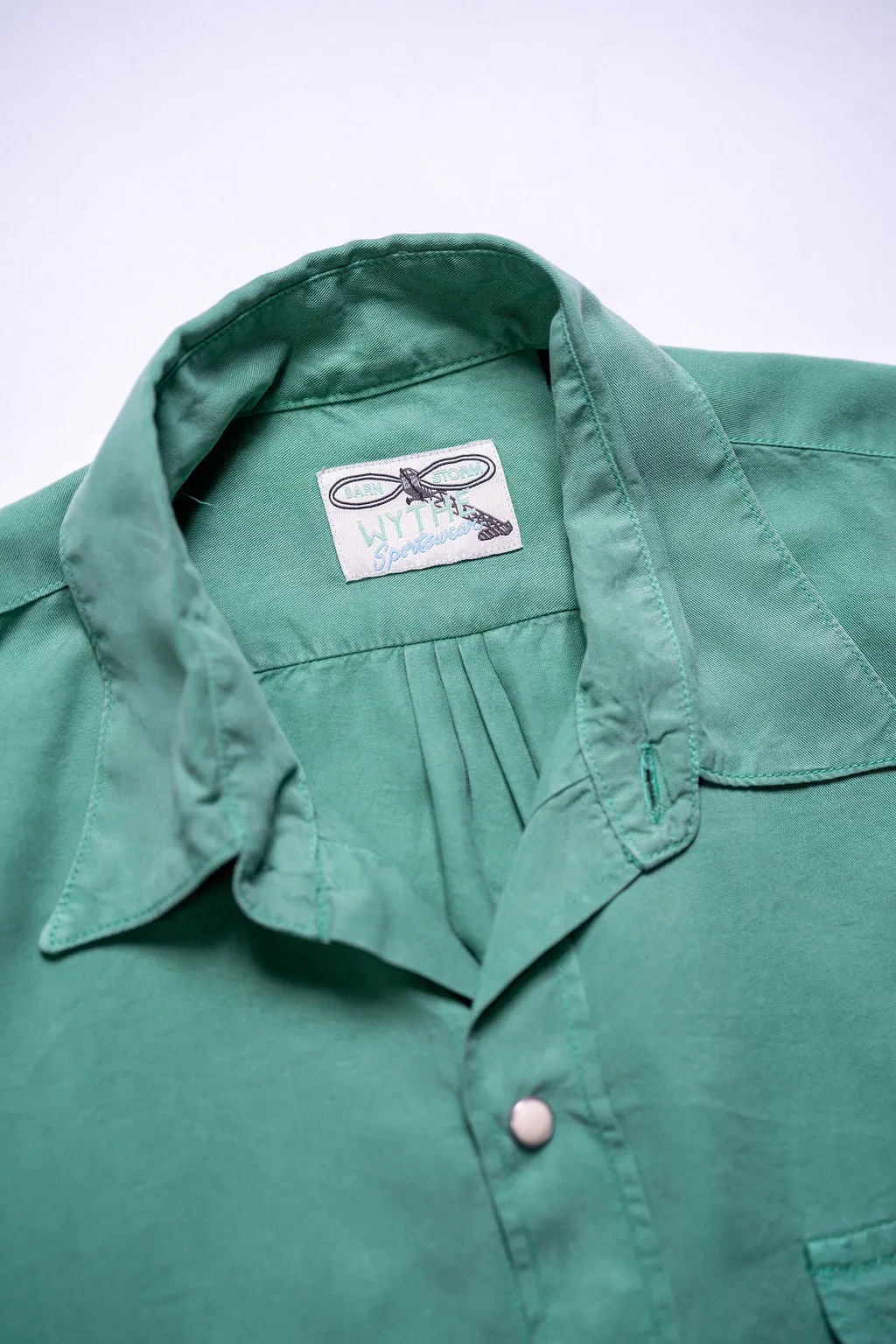 Wythe Tencel Gabardine Pearlsnap Shirt - Celadon